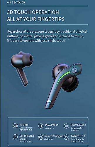 TUTT MD168 TWS Gaming Headset 5.1 65ms Low Latency Wireless Earphone Bass Sports Headphones Gamer Earbuds - TUTT