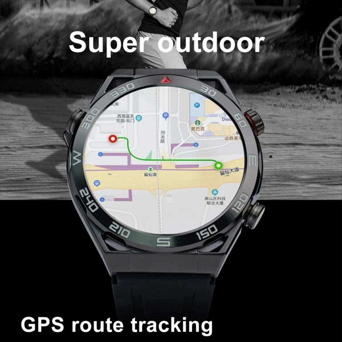 TUTT N1 Men Ultra SmartWatch with IP68 Waterproof NFC | Compass Outdoor WEAR PRO Control Health Fitness Smart Watch Two Straps Black Matt Metal and Rubber - TUTT