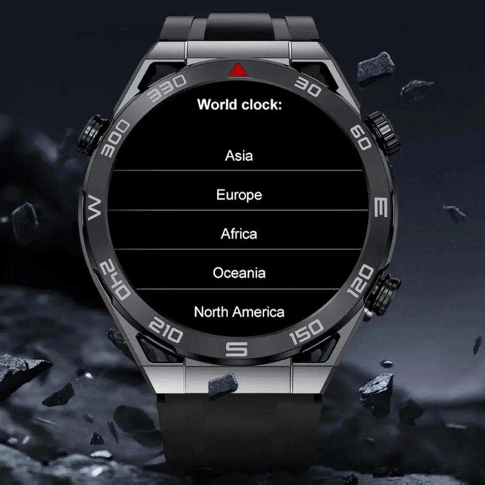 TUTT N1 Men Ultra SmartWatch with IP68 Waterproof NFC | Compass Outdoor WEAR PRO Control Health Fitness Smart Watch Two Straps Black Matt Metal and Rubber - TUTT