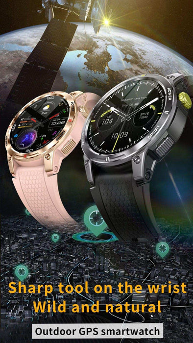 TUTT Rugged Smartwatch for Men Women | Compass GPS Exercise | AMOLED Metal Dial | 2 Military Straps | Always-On Display Long Battery Life | NX18 Pro - TUTT