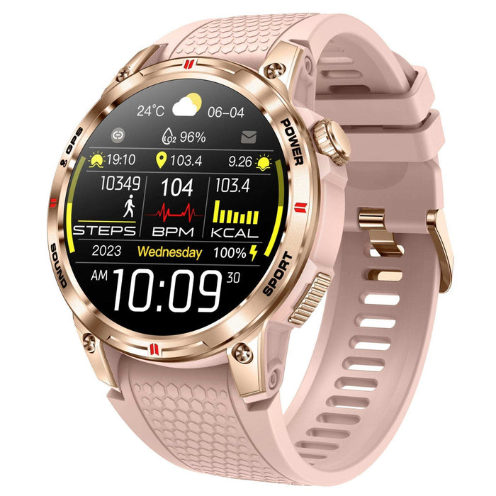 TUTT Rugged Smartwatch for Men Women | Compass GPS Exercise | AMOLED Metal Dial | 2 Military Straps | Always-On Display Long Battery Life | NX18 Pro - TUTT