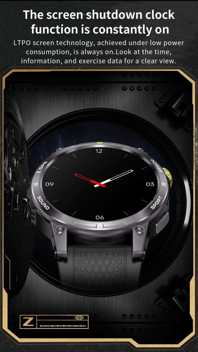 TUTT Rugged Smartwatch for Men Women | Compass GPS Exercise | AMOLED Metal Dial | 2 Military Straps | Always-On Display Long Battery Life | NX18 Pro - TUTT