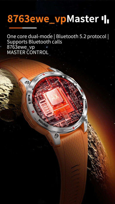 TUTT Rugged Smartwatch for Men Women | Compass GPS Exercise | AMOLED Metal Dial | 2 Military Straps | Always-On Display Long Battery Life | NX18 Pro - TUTT