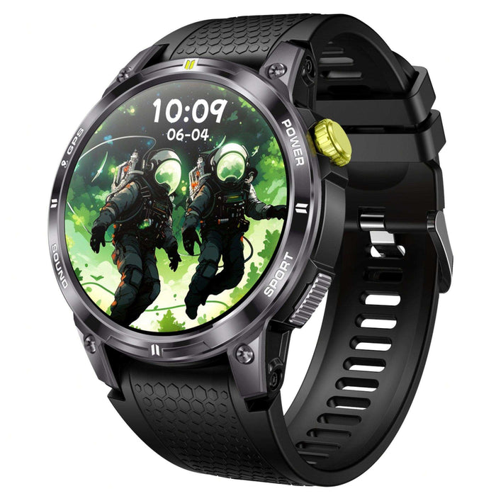 TUTT Rugged Smartwatch for Men Women | Compass GPS Exercise | AMOLED Metal Dial | 2 Military Straps | Always-On Display Long Battery Life | NX18 Pro - TUTT