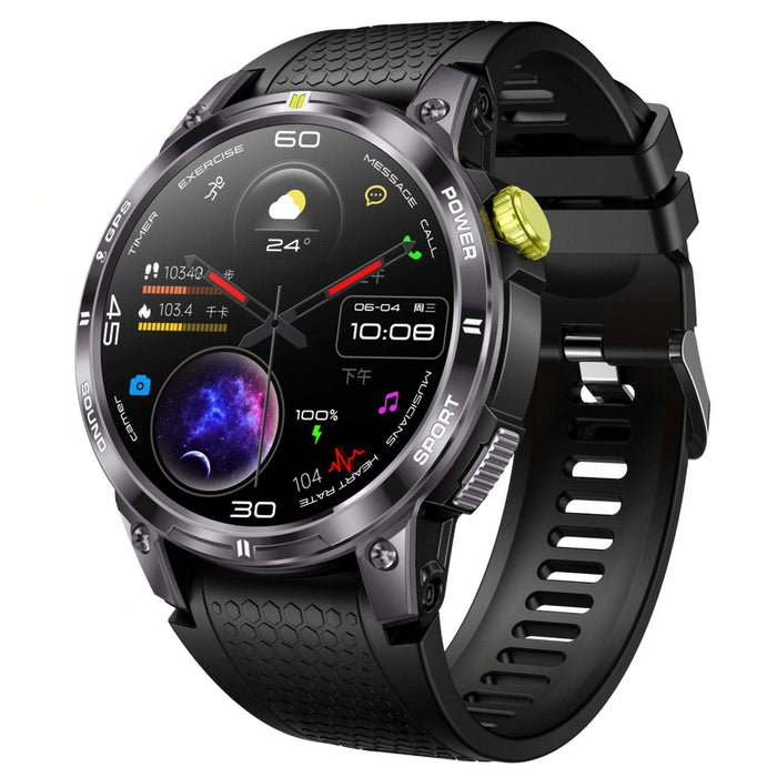 TUTT Rugged Smartwatch for Men Women | Compass GPS Exercise | AMOLED Metal Dial | 2 Military Straps | Always-On Display Long Battery Life | NX18 Pro - TUTT