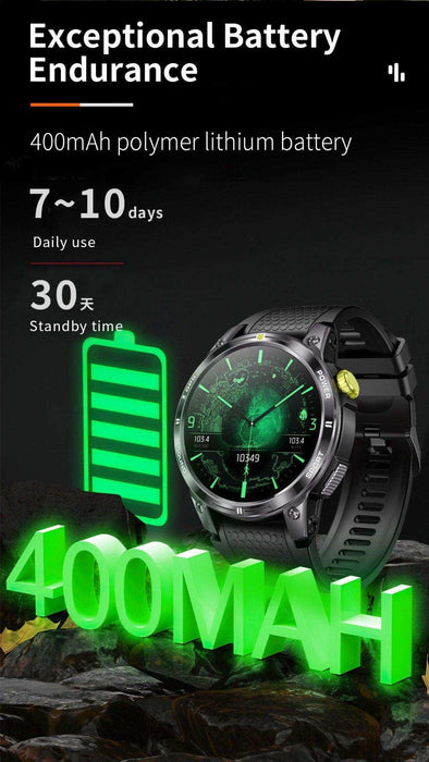 TUTT Rugged Smartwatch for Men Women | Compass GPS Exercise | AMOLED Metal Dial | 2 Military Straps | Always-On Display Long Battery Life | NX18 Pro - TUTT