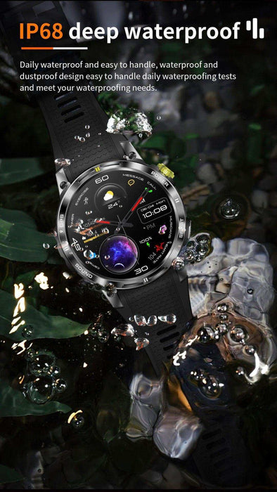 TUTT Rugged Smartwatch for Men Women | Compass GPS Exercise | AMOLED Metal Dial | 2 Military Straps | Always-On Display Long Battery Life | NX18 Pro - TUTT