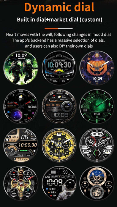 TUTT Rugged Smartwatch for Men Women | Compass GPS Exercise | AMOLED Metal Dial | 2 Military Straps | Always-On Display Long Battery Life | NX18 Pro - TUTT