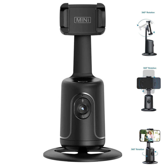 TUTT P1 Selfie Phone Holder Mount | Smart 360° Auto Face Tracking Gimbal Desktop Stabilizer Tripod | Adjustable Lens | No App, Gesture Control | Stable Base Smartphone Live Chat - TUTT