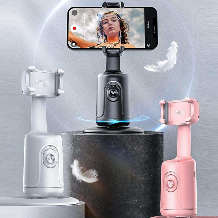 TUTT P1 Selfie Phone Holder Mount | Smart 360° Auto Face Tracking Gimbal Desktop Stabilizer Tripod | Adjustable Lens | No App, Gesture Control | Stable Base Smartphone Live Chat - TUTT