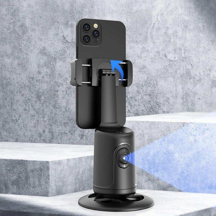 TUTT P1 Selfie Phone Holder Mount | Smart 360° Auto Face Tracking Gimbal Desktop Stabilizer Tripod | Adjustable Lens | No App, Gesture Control | Stable Base Smartphone Live Chat - TUTT