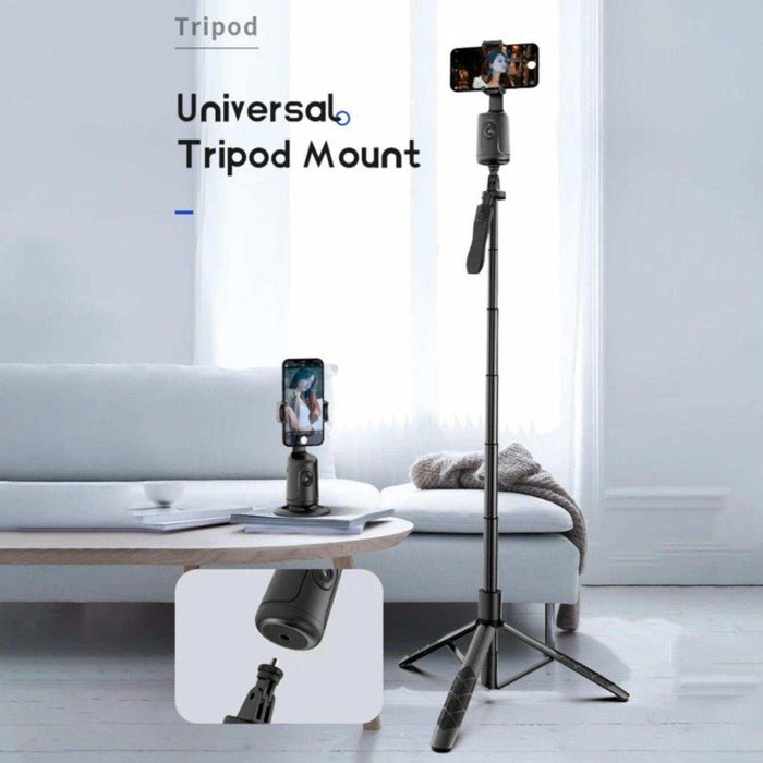 TUTT P1 Selfie Phone Holder Mount | Smart 360° Auto Face Tracking Gimbal Desktop Stabilizer Tripod | Adjustable Lens | No App, Gesture Control | Stable Base Smartphone Live Chat - TUTT