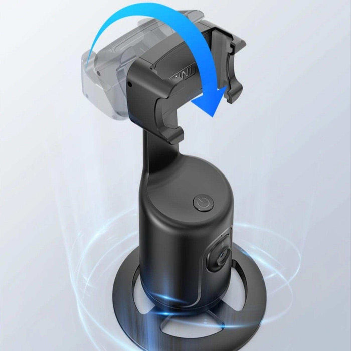 TUTT P1 Selfie Phone Holder Mount | Smart 360° Auto Face Tracking Gimbal Desktop Stabilizer Tripod | Adjustable Lens | No App, Gesture Control | Stable Base Smartphone Live Chat - TUTT