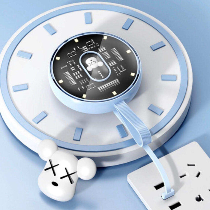 TUTT P3 Power Bank 10,000mAh Portable Charger Fast Charging Built-in 3 Cables Mini Powerbank With LED Night Light for iPhone Samsung Huawei - TUTT