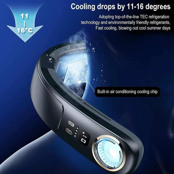 TUTT Portable Neck Cooling Neck Blade-less | Back Neck Cooling Plate- Refrigeration Mode | Rechargeable 4000mAh Battery | Ambient Light | USB Mini Air Conditioner | White - TUTT