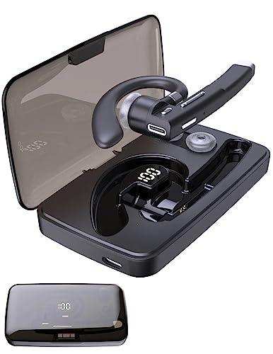 TUTT Professional Wireless Single Stereo Headset with Microphone | Handsfree Noise Cancelling Single Headset with Microphone for Trucker Business Travel Driving - TUTT