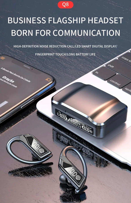 TUTT Q8 TWS Earphone Led Display Wireless Stereo Earbuds Sport Waterproof Headphones Headsets with Microphone | Business | Sport - TUTT