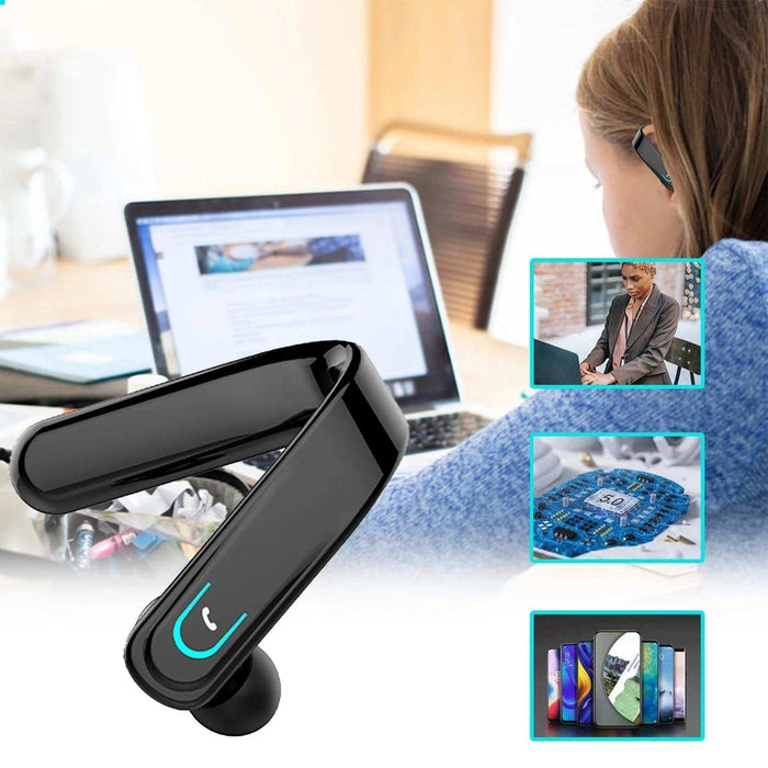 TUTT Right Ear Hook with Microphone BT 5.1+EDR Handsfree Earphones Single Ear Hook HD Call Business | Driving | 15 Hrs Call and Music | iOS Android - TUTT