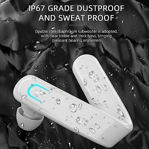 TUTT Right Ear Hook with Microphone BT 5.1+EDR Handsfree Earphones Single Ear Hook HD Call Business | Driving | 15 Hrs Call and Music | iOS Android - TUTT