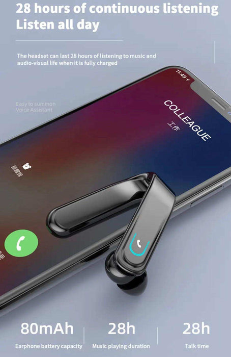 TUTT Right Ear Hook with Microphone BT 5.1+EDR Handsfree Earphones Single Ear Hook HD Call Business | Driving | 15 Hrs Call and Music | iOS Android - TUTT
