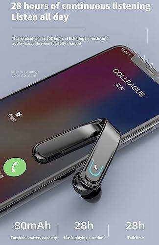 TUTT Right Ear Hook with Microphone BT 5.1+EDR Handsfree Earphones Single Ear Hook HD Call Business | Driving | 15 Hrs Call and Music | iOS Android - TUTT