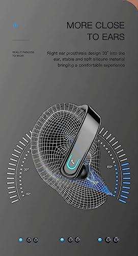 TUTT Right Ear Hook with Microphone BT 5.1+EDR Handsfree Earphones Single Ear Hook HD Call Business | Driving | 15 Hrs Call and Music | iOS Android - TUTT