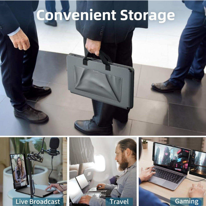 TUTT 14” Single Portable Monitor, Dual Screen Extender, Built-in Stand and Speakers, All Devices, S1 - TUTT