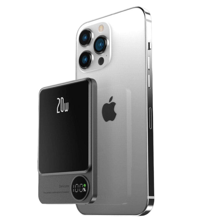 TUTT S11 ALL Metal/Glass MagSafe Wireless Power Bank Portable Magnetic Charger, 10,000mAh PD 20W Ultra Fast Battery Pack With USB-C LED Display iPhone 16/15/14/13/12/Pro/Pro Max etc. - TUTT