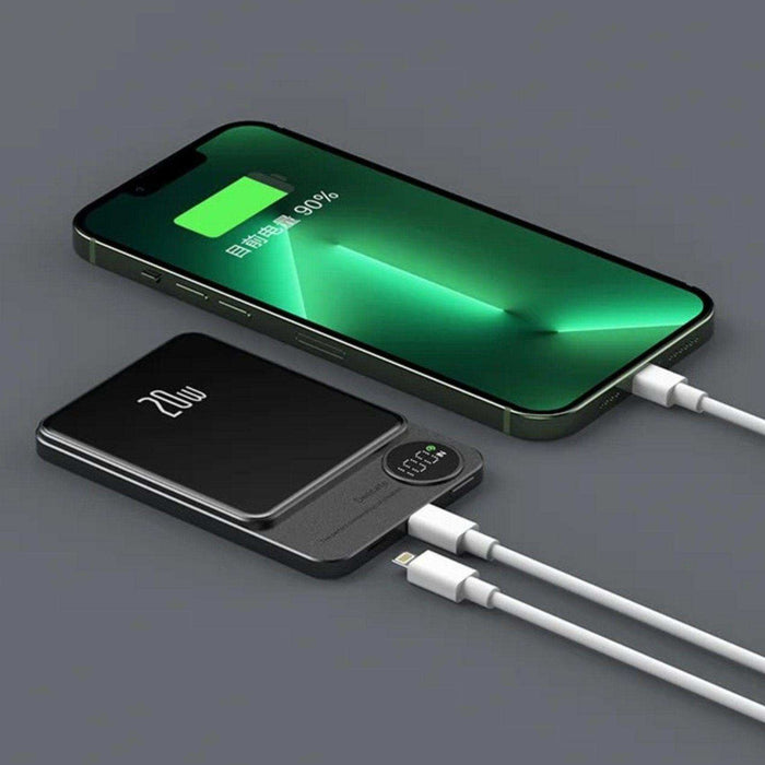 TUTT S11 10,000mAh MagSafe Wireless Power Bank – USB-C PD 20W, LED Display, iPhone Compatibl - TUTT