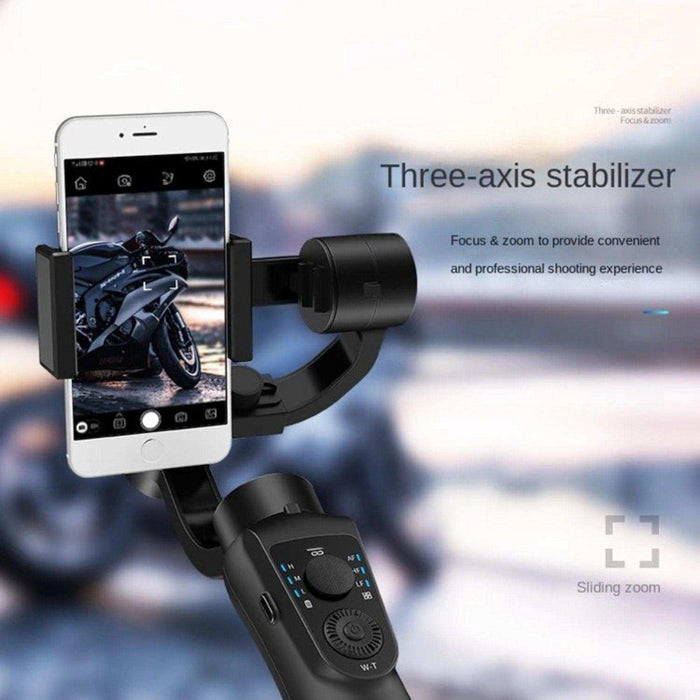 TUTT S5B (Upgraded) 3 Axis Gimbal Stabilizer Automatic Wireless Tripod Selfie Stick with 360° rotation handheld selfies for Smartphone Anti Shake Face Tracking Foldable Video Photo - TUTT