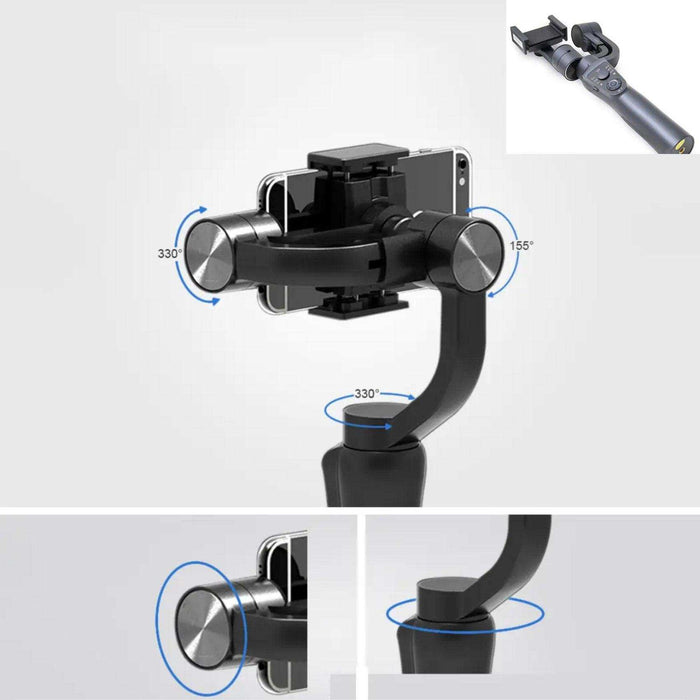 TUTT S5B (Upgraded) 3 Axis Gimbal Stabilizer Automatic Wireless Tripod Selfie Stick with 360° rotation handheld selfies for Smartphone Anti Shake Face Tracking Foldable Video Photo - TUTT