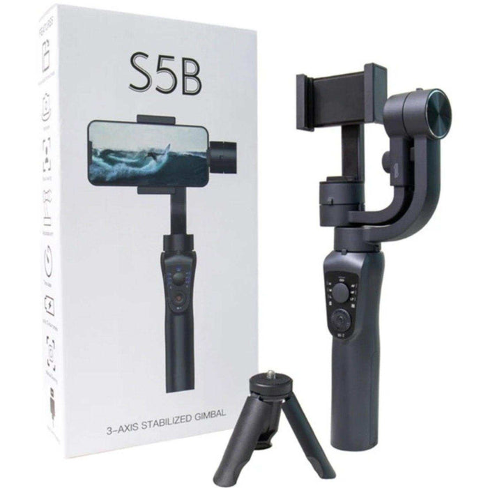 TUTT S5B (Upgraded) 3 Axis Gimbal Stabilizer Automatic Wireless Tripod Selfie Stick with 360° rotation handheld selfies for Smartphone Anti Shake Face Tracking Foldable Video Photo - TUTT