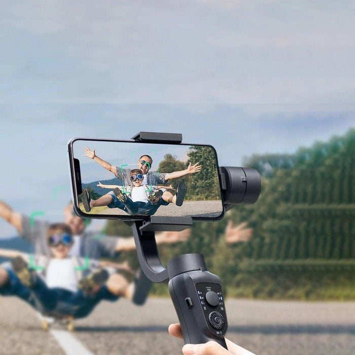 TUTT S5B (Upgraded) 3 Axis Gimbal Stabilizer Automatic Wireless Tripod Selfie Stick with 360° rotation handheld selfies for Smartphone Anti Shake Face Tracking Foldable Video Photo - TUTT