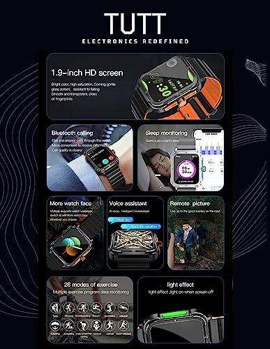 TUTT S8 Men Women Activity Fitness Tracker Pedometer SmartWatch NFC 1.9" HD Screen | AI Voice | IP67 Waterproof | Health and Sleep Monitoring | 128 Memory | Prestigious Gift Montre Intelligente - TUTT