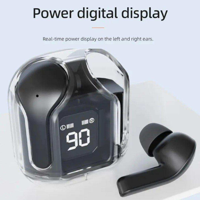 TUTT T6 BT 5.3 Earbuds True Wireless Headset Stereo Headphones In Ear Earphone With Digital Display and Transparent Case. Dual Microphone with Active Noise Cancelling Technology - TUTT