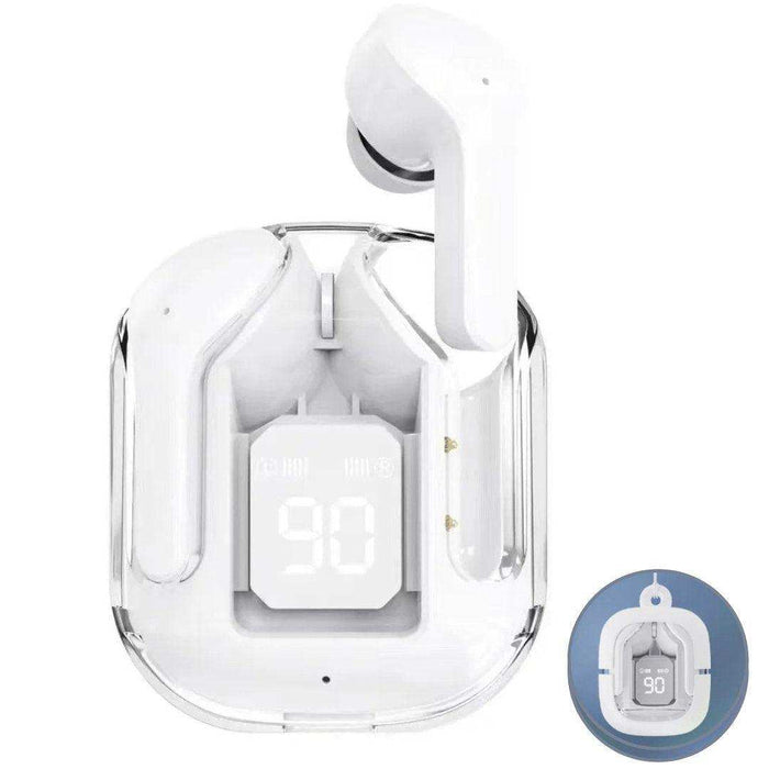 TUTT T6 BT 5.3 Earbuds True Wireless Headset Stereo Headphones In Ear Earphone With Digital Display and Transparent Case. Dual Microphone with Active Noise Cancelling Technology - TUTT