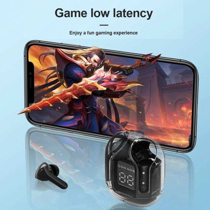 TUTT T6 BT 5.3 Earbuds True Wireless Headset Stereo Headphones In Ear Earphone With Digital Display and Transparent Case. Dual Microphone with Active Noise Cancelling Technology - TUTT