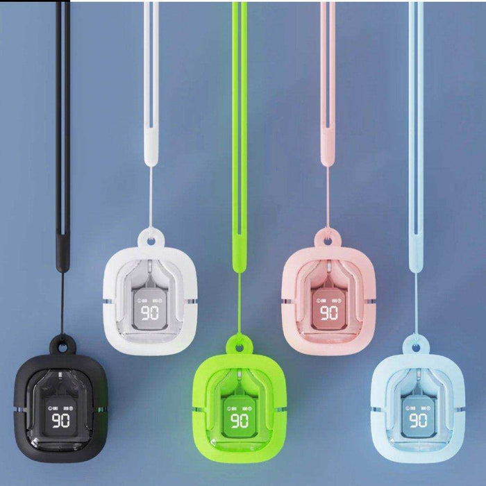 TUTT T6 BT 5.3 Earbuds True Wireless Headset Stereo Headphones In Ear Earphone With Digital Display and Transparent Case. Dual Microphone with Active Noise Cancelling Technology - TUTT