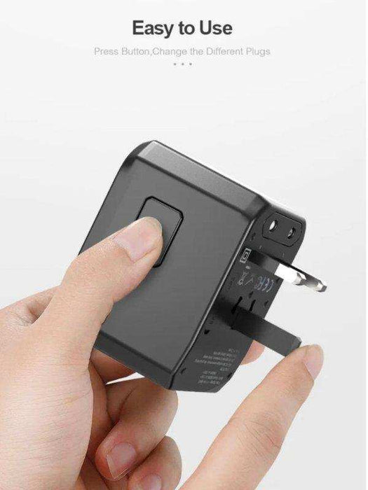 TUTT Travel & Charging Kit | 10000mah Power Bank | Universal Travel Adapter 3 Global Plugs | Wireless Charging | 65 & 30W Charger 3 in 1 Cable | Waterproof Hard Shell Bag EU,UK,AUS - TUTT