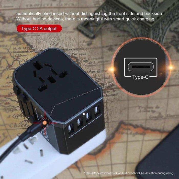 TUTT Travel & Charging Kit | 10000mah Power Bank | Universal Travel Adapter 3 Global Plugs | Wireless Charging | 65 & 30W Charger 3 in 1 Cable | Waterproof Hard Shell Bag EU,UK,AUS - TUTT
