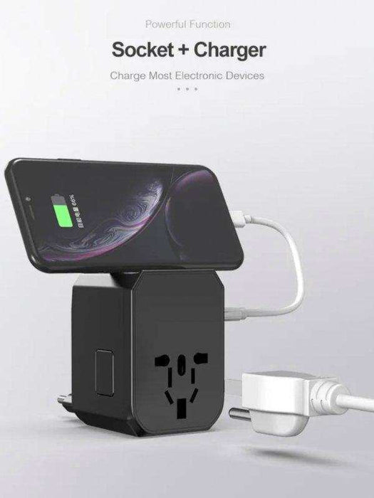 TUTT Travel Essentials | Universal Travel Adapter 180+ Countries Adaptateur International Kit 4 USB+Type-C US UK EU Australia - TUTT