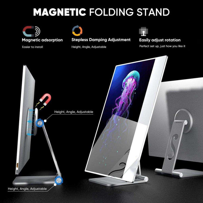 TUTT 16” Portable Touchscreen Monitor FHD IPS | Stand & Case | Built-in Speaker | Aluminum Frame - TUTT