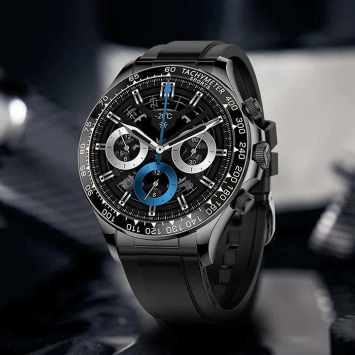 TUTT Classic Smartwatch for Men Metal Case | 1.55'' Large HD Screen IP67 Tactical Smart Watch with BT Call Pedometer Straps (Leather Metal) X108 - TUTT