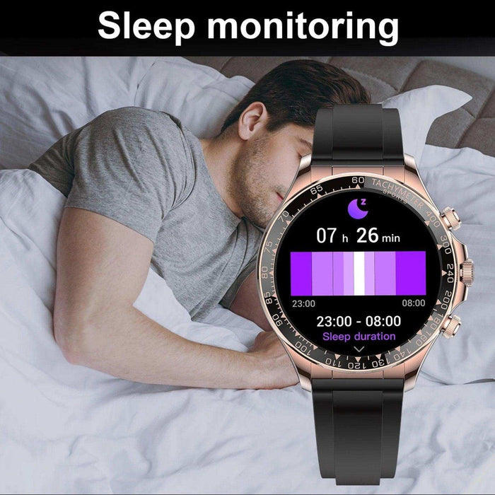 TUTT Classic Smartwatch for Men Metal Case | 1.55'' Large HD Screen IP67 Tactical Smart Watch with BT Call Pedometer Straps (Leather Metal) X108 - TUTT
