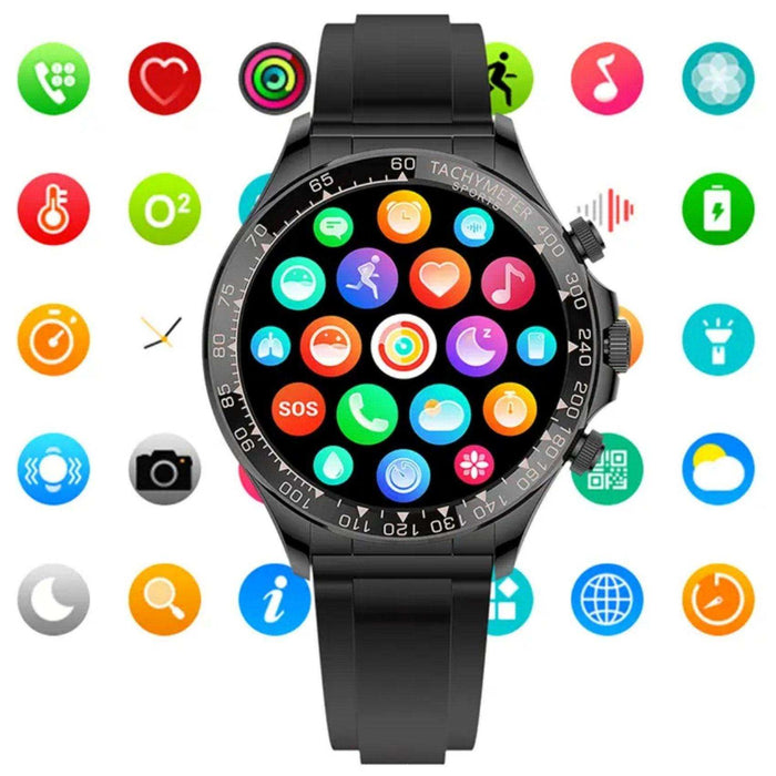 TUTT Classic Smartwatch for Men Metal Case | 1.55'' Large HD Screen IP67 Tactical Smart Watch with BT Call Pedometer Straps (Leather Metal) X108 - TUTT
