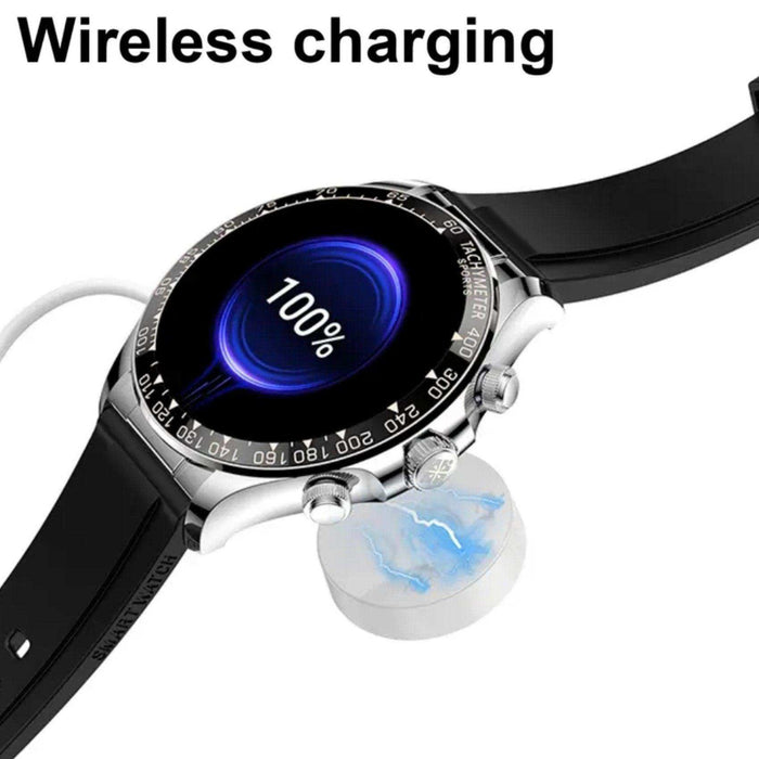 TUTT Classic Smartwatch for Men Metal Case | 1.55'' Large HD Screen IP67 Tactical Smart Watch with BT Call Pedometer Straps (Leather Metal) X108 - TUTT