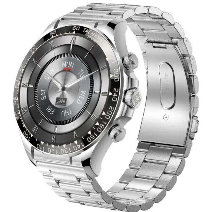 TUTT Classic Smartwatch for Men Metal Case | 1.55'' Large HD Screen IP67 Tactical Smart Watch with BT Call Pedometer Straps (Leather Metal) X108 - TUTT