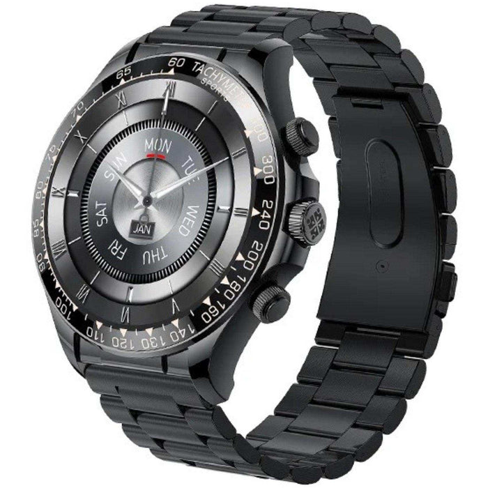 TUTT Classic Smartwatch for Men Metal Case | 1.55'' Large HD Screen IP67 Tactical Smart Watch with BT Call Pedometer Straps (Leather Metal) X108 - TUTT