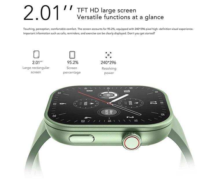 TUTT ZL8 Women Men 1.83" Fashion Smartwatch BT Calling Pedometer IP67 Waterproof Heart Rate Sleep Monitoring Multi Sport Activity Tracking Notification (Rubber & Steel Straps) - TUTT