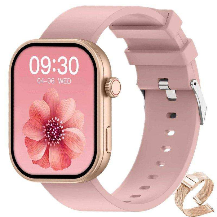 TUTT ZL8 Women Men 1.83" Fashion Smartwatch BT Calling Pedometer IP67 Waterproof Heart Rate Sleep Monitoring Multi Sport Activity Tracking Notification (Rubber & Steel Straps) - TUTT